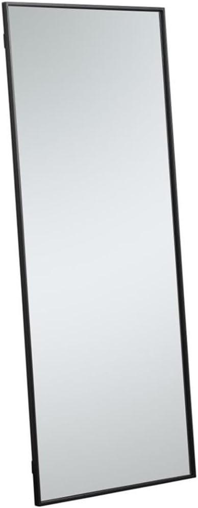 Elegant Decor Eternity 60" x 24" Contemporary Metal Frame Mirror in Black