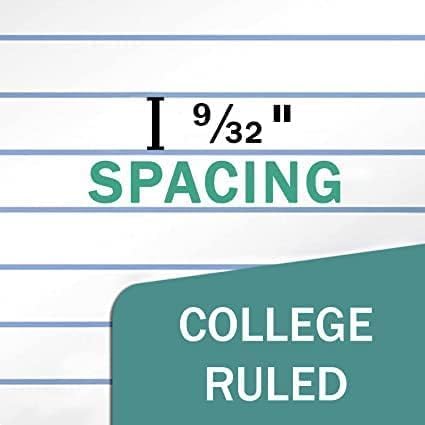 Rosmonde 6 Pack Loose Leaf Paper, 900 Sheets, College Ruled, 8" x 10.5", 56 gsm Bulk Office Filler Paper, 150 Sheets/Pack, 3 Hole Punched, College Ruled Paper for 3 Ring Binder, Notebook Paper, White