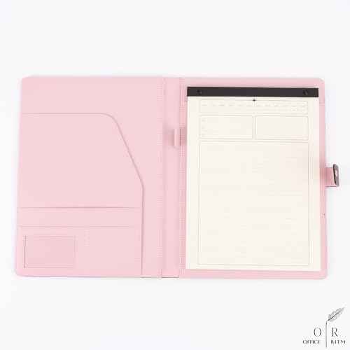 Daily Ritmo¢ç Padfolio A4 Checkered PU Leather | OFFICE RITM Business Legal Notepad Holder | Legal Size | Work Binder Folio Portfolio| Professional Document Resume Organizer Cover