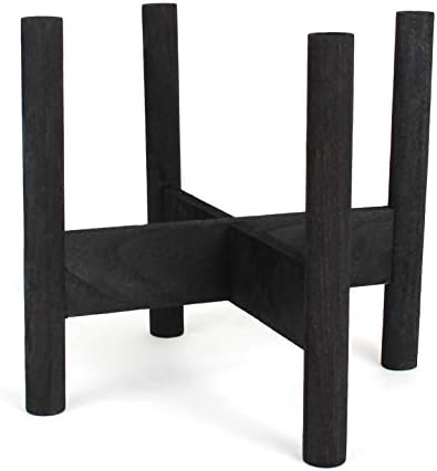 Rutledge & King Mid Century Plant Stand - Modern Plant Stand - Indoor Plant Stand - Wooden Plant Stand - Plant Holder (Medium, Aberdeen/Black)