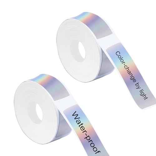 D30 Label Tape, 320 PCS Thermal Label, Compatible with D30 Maker, 12 x 40 mm (0.47 x 1.57 Inch) Holographic Reflective, Waterproof Adhesive Printer Tape Paper 2 Rolls