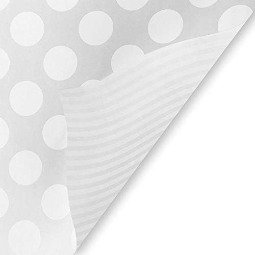 Jillson Roberts Bulk Gift Wrapping Paper, Two-Sided Pearl Dot & Stripe, 1/4 Ream 208 feet x 24 inches