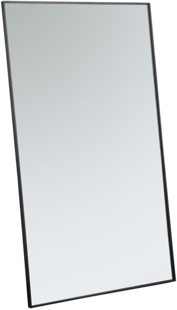 Elegant Decor Eternity 60" x 36" Contemporary Metal Frame Mirror in Black