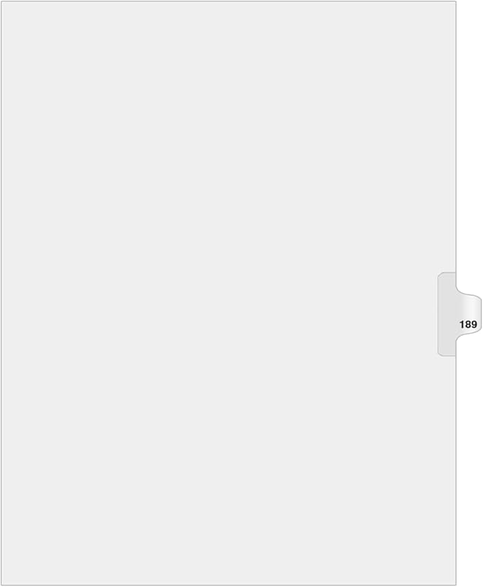 Exhibitindexes® Side Number Tabs - AVE Style Bold Font - Pack of 25