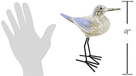 The Bridge Collection 9" H Wooden Shorebird Figurine - Coastal Bird Decor - Seabird Statue for Nautical, Ocean, Beach Decor