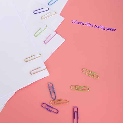 Ufmarine Colored Paper Clips, 480 Pcs Medium Paper Clips 1.3 inch for Office