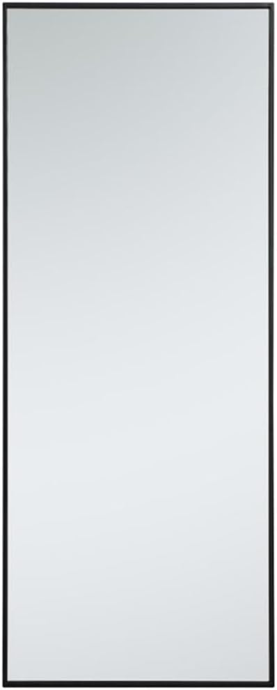 Elegant Decor Eternity 60" x 24" Contemporary Metal Frame Mirror in Black