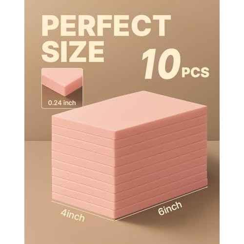 Rubber Linoleum Blocks for Printmaking: 10Pcs 4" x 6" Stamp Carving Kit - Perfect for Linocut Block Printing Supplies, Stamp Making, Craft Materials and DIY Art Projects