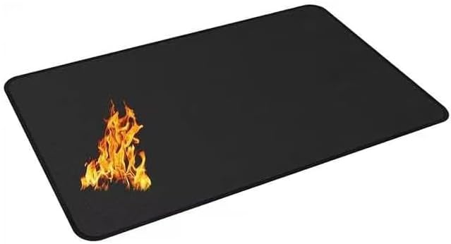 60 x 40 inch Under Grill Mats for Outdoor Grill, Fireproof & Heat Resistant Fiberglass Deck Protector, Waterproof & Oil-Proof BBQ Floor Pad for Deck, Patio, Grass – Easy Clean,Reusable