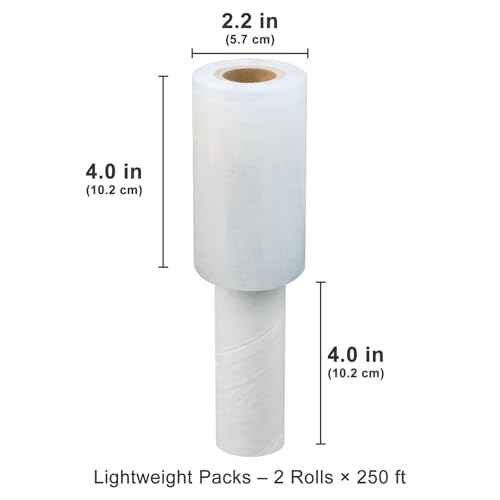 Stretch Film 4" ¡¿ 500 ft, JUKFITA Shrink Wrap Rolls with Handle, 2 Pack Lightweight Plastic Wrap for Moving Waste-Free