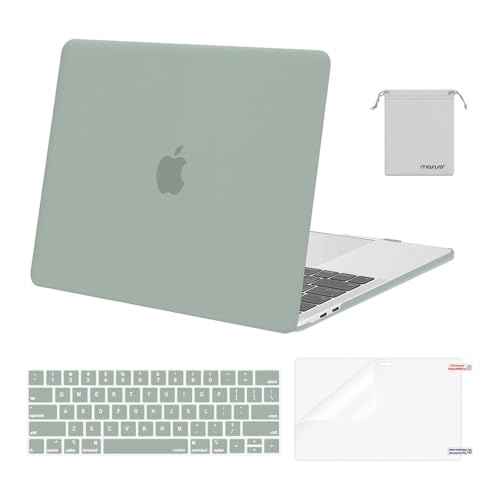 MOSISO Compatible with MacBook Pro 13 inch Case M2 2025, 2024, 2023, 2022-2016 A2338 M1 A2251 A2289 A2159 A1989 A1708 A1706, Plastic Hard Shell&Keyboard Cover&Screen Film&Storage Bag, Antique Green