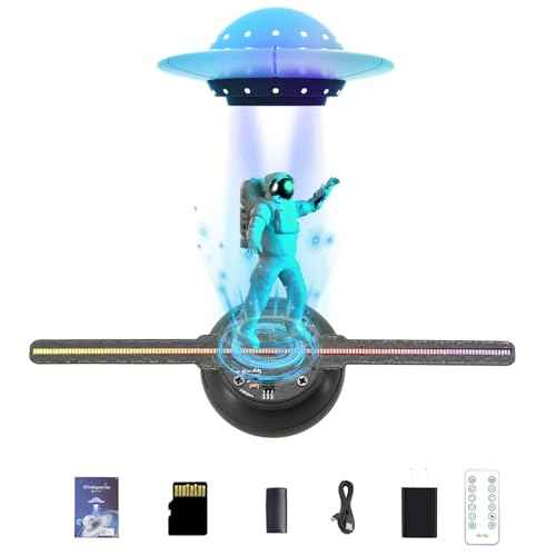 3DHologram Fan,Picture Fan Spinner with Bluetooth +Remote ,HologramProjector HD LED with 700 Video Library ,Holographic Fan for Halloween,Home Decorations,Anime character projection