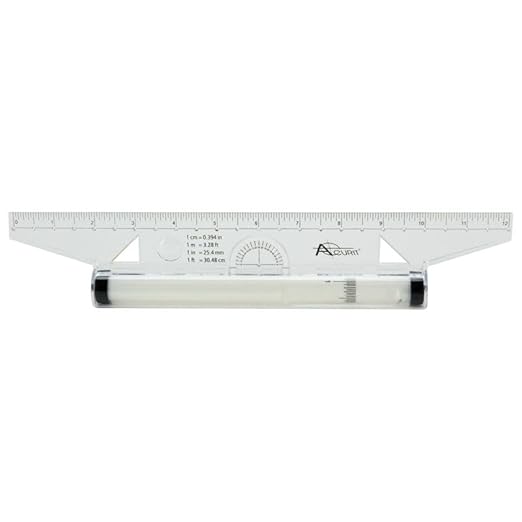Acurit Rolling Ruler - A Must Have 4-in-1 Tool for Any Artist, Perfect for Illustrations, Drawings, Measurements, Line and Angle Drawing, & More! - Single