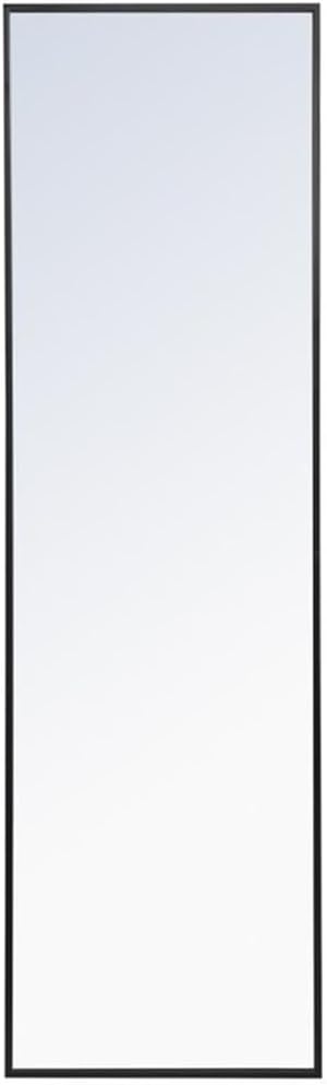 Elegant Decor Monet 60" x 18" Rectangle Metal Frame Mirror in Black