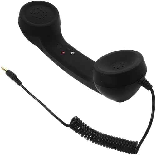 Classic Handset Ear Buds for Wired Headset Retro Headphones Old Phone 90s Phone Cord Headphones Phones for Home Retro Handset Scrunchies Black to Rotate Receiver Cell Phone