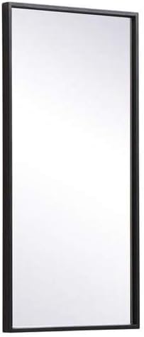 Elegant Decor Monet Home Office Decorative Rectangle Framed Wall Mirror, 28" L x 14" H - Black