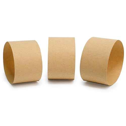 L LIKED Blank Kraft Currency Straps - Money Bands for Bill Wrappers, Self Adhesive Cash Organizer, 8 x 1.25 Inch (120 Bands)