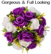 Flower Centerpieces for Wedding Tables: Wedding Table Decorations Purple & White Flower Balls Centerpieces for Engagement Cerebration Party Center Pieces 6 Packs
