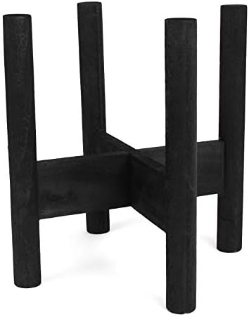 Rutledge & King Mid Century Plant Stand - Modern Plant Stand - Indoor Plant Stand - Wooden Plant Stand - Plant Holder (Small, Aberdeen/Black)