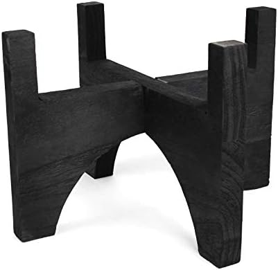 Rutledge & King Mid Century Plant Stand - Modern Plant Stand - Indoor Plant Stand - Wooden Plant Stand - Plant Holder (Medium, Ashcroft/Black)