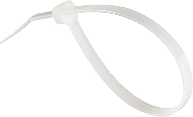 GTSE 8 Inch White Zip Ties, Saddle Mounts and Self Tapping Screws Set, 100 Pack Cable Ties, 50lb Strength, UV Resistant Strong Self-Locking Tie Wraps
