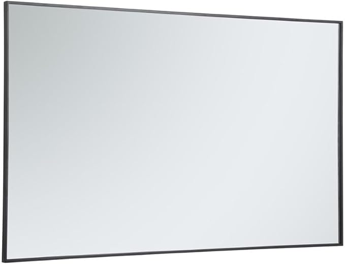 Elegant Decor Eternity 60" x 36" Contemporary Metal Frame Mirror in Black