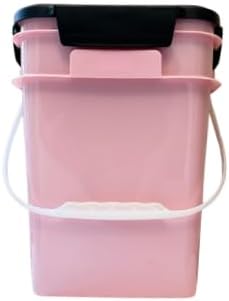 House Naturals 4 Gallon Square Food Grade Plastic Bucket with Lid, Made in USA (Pack of 2) (Pink)