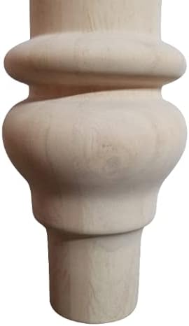 DESIGN 59 Chunky Hardwood Unfinished Farmhouse Dining Table Legs Set of 4 Turned Legs