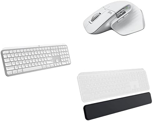 Logitech MX Keys S Combo for Mac, Wireless Keyboard and Mouse with Palm Rest, Backlit Keyboard, Bluetooth USB C for MacBook Pro, MacBook Air - Pale Grey - With Free Adobe Creative Cloud Subscription