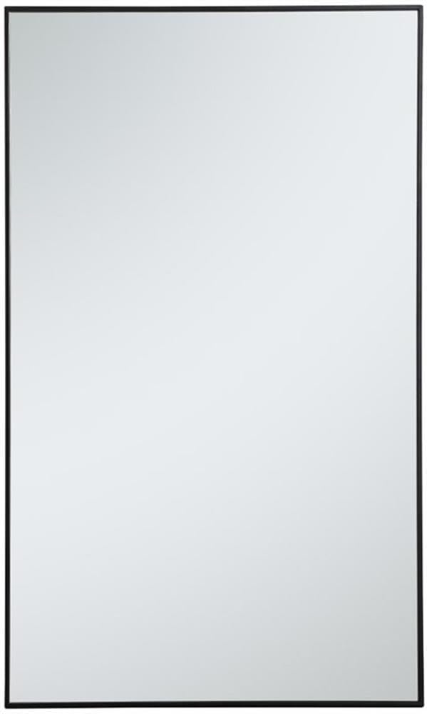 Elegant Decor Eternity 60" x 36" Contemporary Metal Frame Mirror in Black