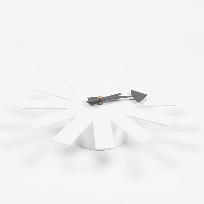 SHISEDECO Modern Non Ticking Mid Century Retro Design Decorative Silent Wall Quartz Clocks 10 Inch for Home, Living Room, Office and Bedroom etc.(Asterisk Clock White)