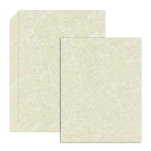 60 Sheets Parchment Paper for Certificates, 8.5" x 11", 100 GSM Double-Sided Stationery Paper for Resumes & Diplomas, Printer-Friendly (Ivory)