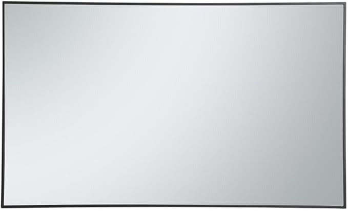 Elegant Decor Eternity 60" x 36" Contemporary Metal Frame Mirror in Black