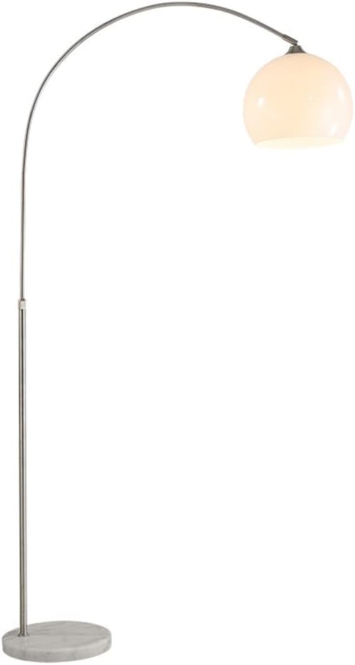 Nordic Simple Floor Lamp with White Shade, Arc Reading Lamp for Living Room, Study Room&Bedroom Beside,Creative Art Deco Bauhaus Standing Lamps for Ambient Lighting