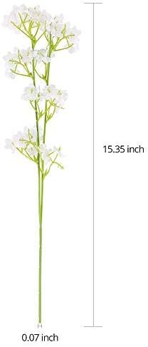 Bringsine Baby Breath Gypsophila White Fake Artificial Flowers for Arrangements DIY, Wedding Bridal Bouquets, Centerpieces Party Home Decorations- 20PC