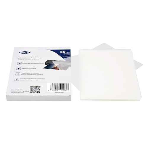 SINCHI Thermal Laminating Pouch, 10 mil per Side, 9x11.5-Inches Letter Size, 50pcs Pack, Ultra Clear & Sturdy Laminating Sheets