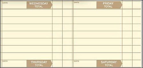 Pocket Size Weekly Time Record - 8 x 5 Inches | 250 Sheets for Efficient Scheduling