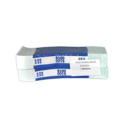 Huron Currency Money Band Wrappers $100 Blue (1000 pcs)