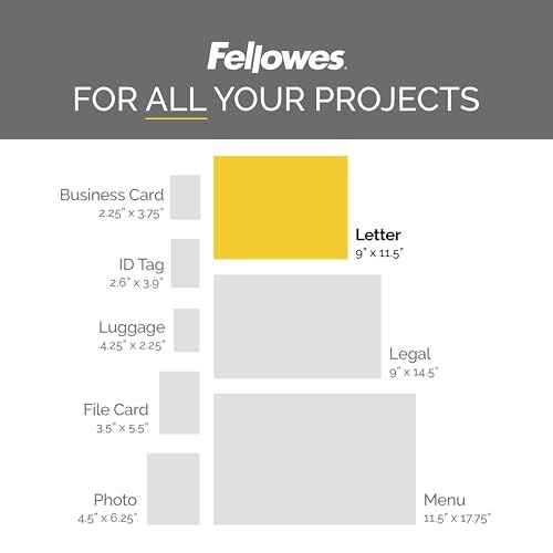Fellowes Thermal Laminating Pouches, ImageLast, Jam Free, Letter Size, 5 Mil, 50 Pack (5204002)