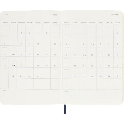Moleskine Classic 12 Month 2026 Weekly, Soft Cover, Pocket (3.5" x 5.5"), Sapphire Blue, 144 pages