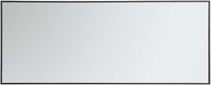 Elegant Decor Eternity 60" x 24" Contemporary Metal Frame Mirror in Black