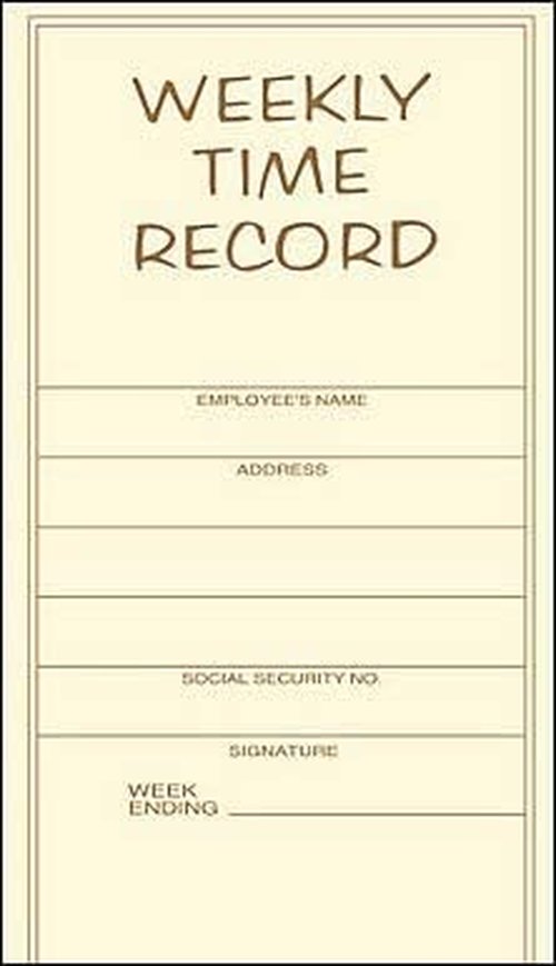 Pocket Size Weekly Time Record - 8 x 5 Inches | 250 Sheets for Efficient Scheduling