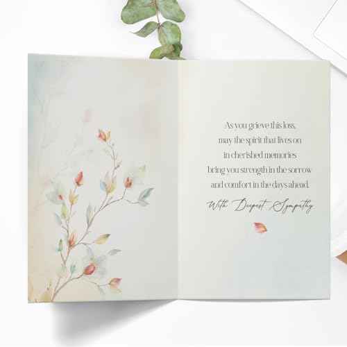 Sympathy Card with Premium Envelope, 8x5.3 Inches, Double-Sided