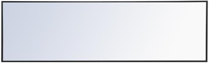 Elegant Decor Monet 60" x 18" Rectangle Metal Frame Mirror in Black