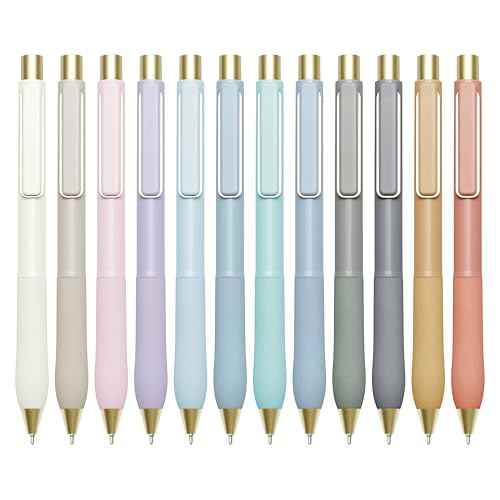 Linbsunne Ballpoint Pens Black Ink Pen 1.0mm Medium Point with Super Soft Grip(12-count)