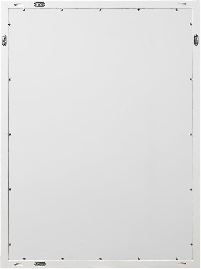 ARIEL Rectangular Wooden Mirror 30" x 40" in White, Flexible Horizontal/Vertical Hanging for Bathroom, Vanity, Entryway & Living Room Decor, Farmhouse Style