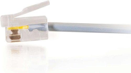 C2G RJ11 Modem Cable - 7 Foot Silver Telephone & Ethernet Network Cable for DSL Connections