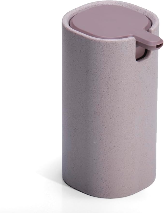 LINE+ARC Modern Easy-to-Press Soap Dispenser (Rose). No-Rust Cute Bathroom Pink Marble Kitchen Sink Ergonomic Liquid Lotion Shampoo Conditioner.