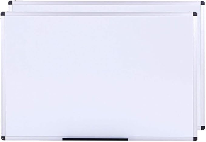 VIZ-PRO Large Magnetic Dry Erase White Board for Wall, 48 X 48 inches, Pack of 2, 4' x 4' Aluminum Framed Whiteboard with Marker Tray for School Office Home