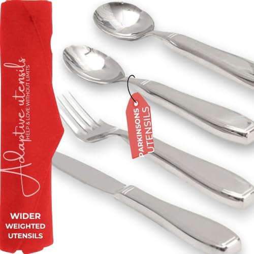 Skiennix Weighted Silverware - Ergonomic Heavy Utensils for Hand Tremors | Ideal for Parkinson's & Arthritis
